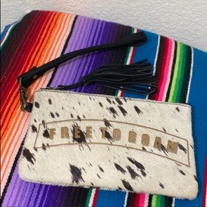 Idyllwind Spotted Black and Cream Wristlet